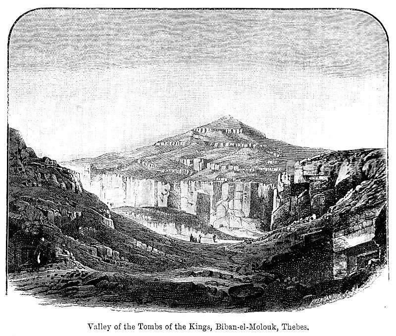 19世纪的雕刻，“国王的陵墓谷，比班-el- molouk底比斯。”维多利亚时代的埃及及其文物